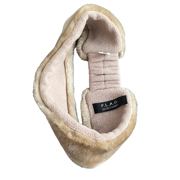F.L.A.G. Accessories Camel Faux Fur Ear Warmer Elastic Stretch Band Teddy - Picture 5 of 5